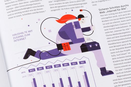 Illustration zu Haushalten mit Internet im A1 Telekom Nachhaltigkeitsbericht 2015/2016